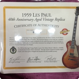 Gibson Les Paul 59, 40th Anniversary 1999 Cherry Sunburst