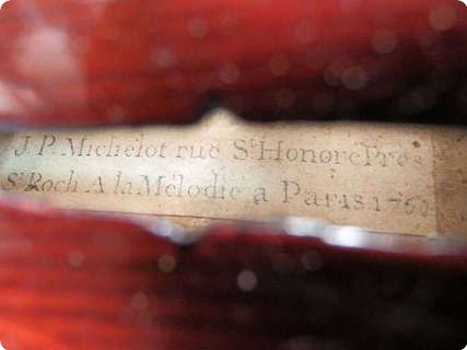 J.p Michelot Violin Authentic 1760