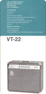 Ampeg Vt 22 1973 Black Tolex Enclosure, Metallic Silver/gray Chasis With Black Silkscreen Lettered Face Panel