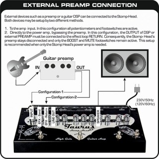 Taurus Amps Stomp Head 4.hg High Gain 2014 Black + Silver