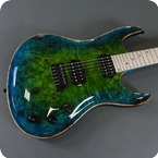 Valenti Guitars-Nebula Carved N112-Green Lantern Burst
