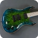 Valenti Guitars Nebula Carved N112-Green Lantern Burst