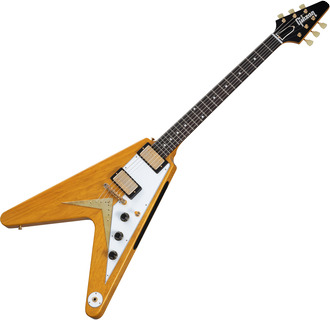 Gibson Custom Shop Flying V 1958 Korina White Pickguard 2h Ht Rw   Vos Natural