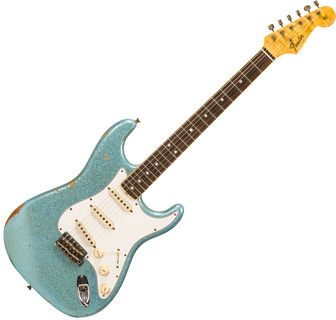 Fender Custom Shop Strat 1965 Ltd Usa 3s Trem Rw #cz548544   Relic Daphne Blue Sparkle