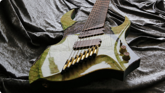 Gb Liuteria Sephiroth 8 String Fanned Resin And Burl 2023 Hi Gloss Green