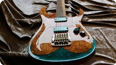 GB Liuteria-Ergal 6 String Resin Illuminated And Burl Edition-2023-Hi Gloss And Green Resin