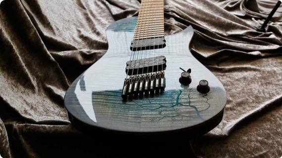 Gb Liuteria Kapooya 8 String  Lichtenberg Effect Edition 2023 Hi Gloss Blue