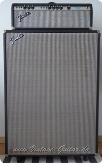 Fender Bassmann 100 Top And 4x12'' Pyramid Cabinet 1977 Black Tolex