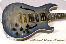 Michael Lewis Guitars-Pro 35-Blue Flame Top/Natural Back
