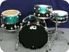 Dw DW Collectors Graphiys Drumset 2012 Course Tribal Band Over Pearlescent Aqua And Black High Gloss