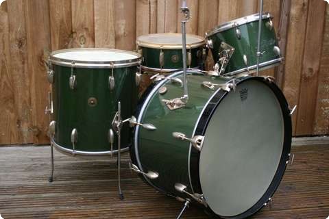 Gretsch 'birdland' Round Badge 22, 13, 16 & Snare  Cadillac Green