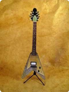 My Little Guitar Flying V Black / Rhinestone