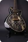 Leather Guitars-SAMARIA. Black Carbon Gold Edition-Black, Carbon Fibre, Leaf Gold