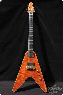 Anno Galama Flying V, Unique Flamed Cedar, Case 1980 Natural