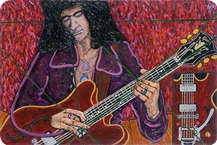 Alex Mortimer Riffin In Deep Purple. An Original Portrait Of Ritchie Blackmore 364 2005 Original Art