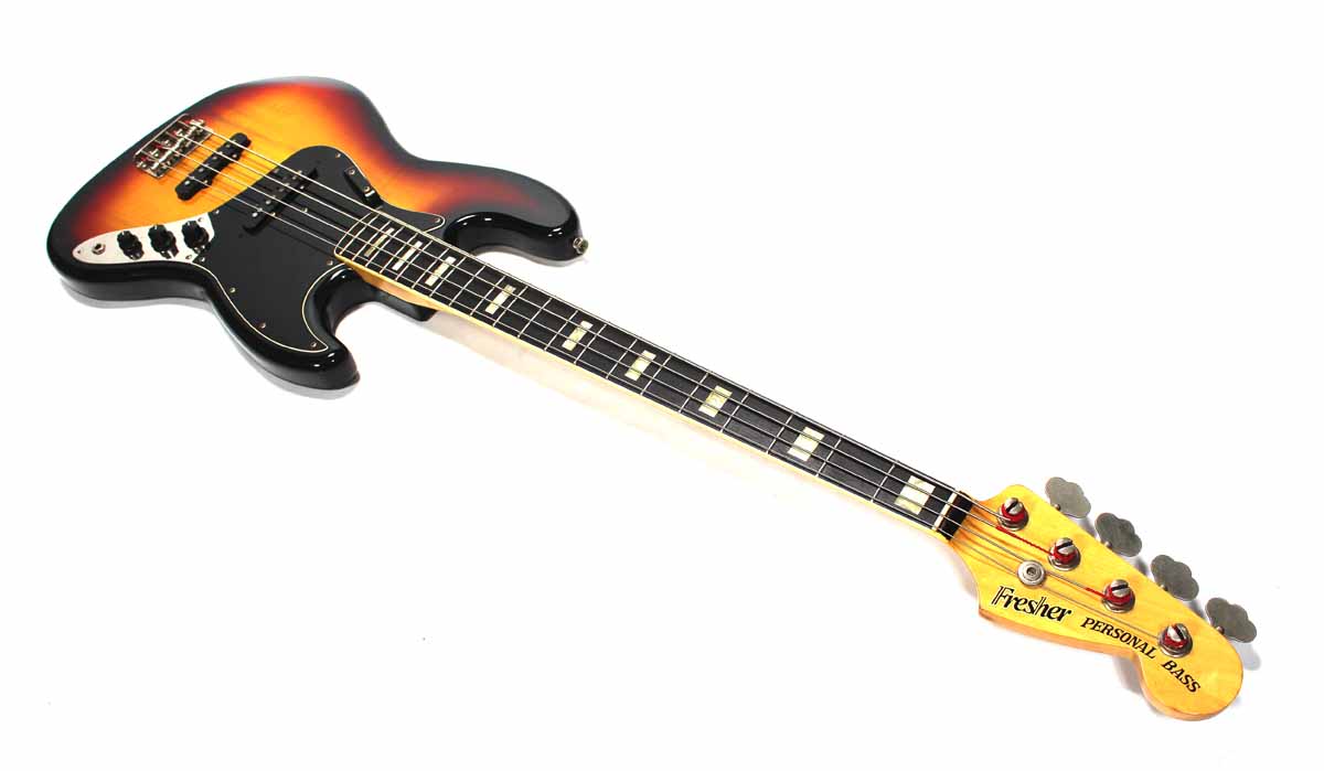 Fresher Jazz Bass 1980's Three Tone Sunburst Bass For Sale Rickguitars