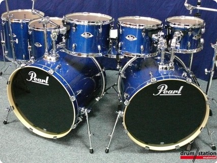 Pearl Export Double Bassdrum Set  2016 Electric Blue Sparkle (wrap)