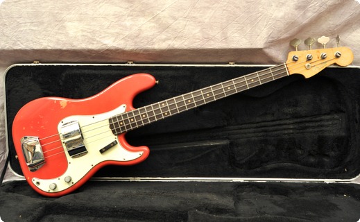 Fender Precision 1963 Fiesta Red Refinish 