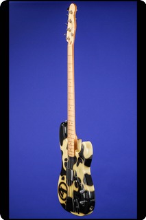 Fender Tracii Guns 'cowhide' Precision Bass (#1504) 1994 Cream With Custom 'cowhide' Design In Black