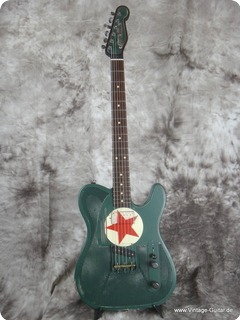 James Trussart Steelcaster Tele Style Guitar 2014 Green W. Red Star