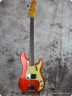 1965 fender precision bass candy apple red