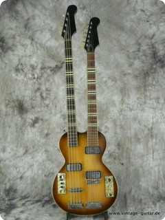 Hofner Double Neck Guitar And Bass Sunburst