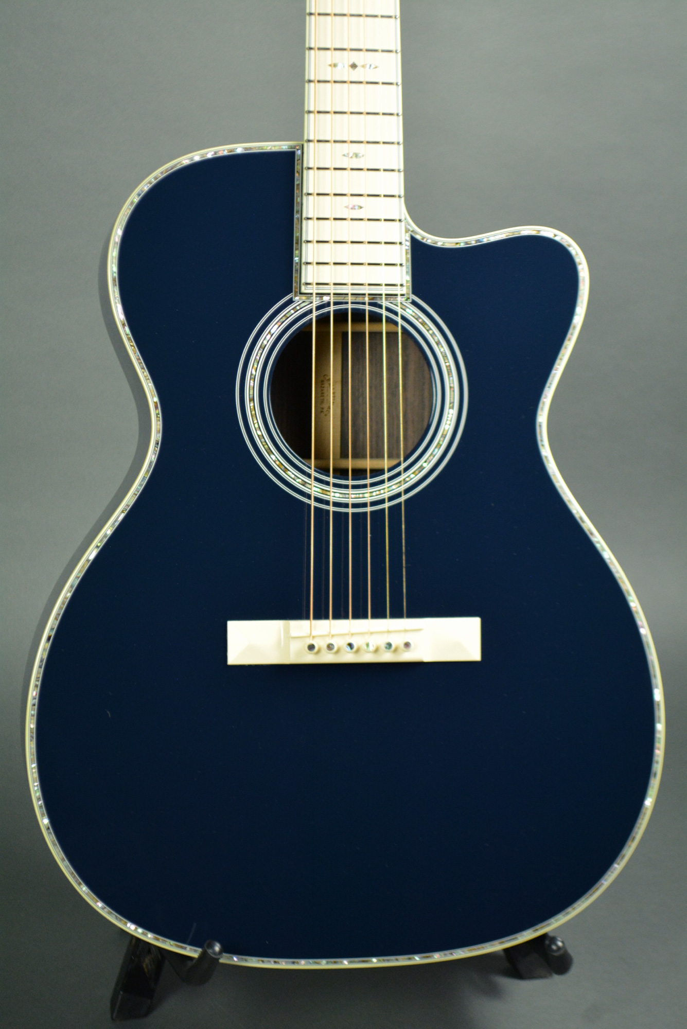 Martin OM 42 Cutaway Navy Blue Custom 2016 Navy Blue Guitar For Sale Blue-G