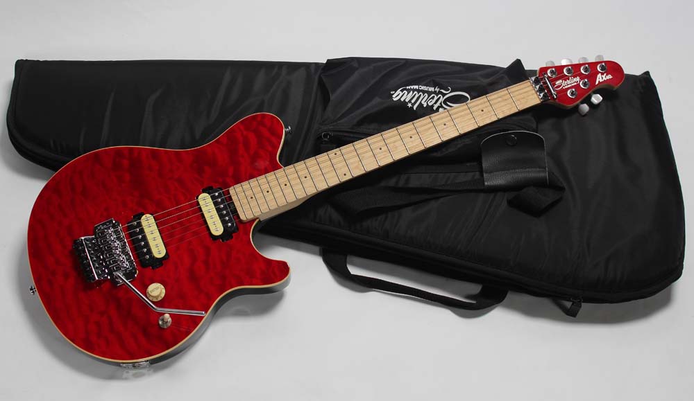 MusicMan Sterling Axis AX 40 2016 Translucent Red Guitar For Sale