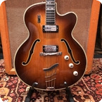 Hofner Vintage 1960s Hofner Committee Thinline Brunette Electric Guitar 5.5lbs Case