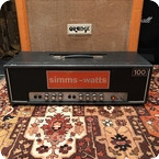 Simms Watts Vintage 1970s Simms Watts AP 100 100w Guitar Amplifier Head