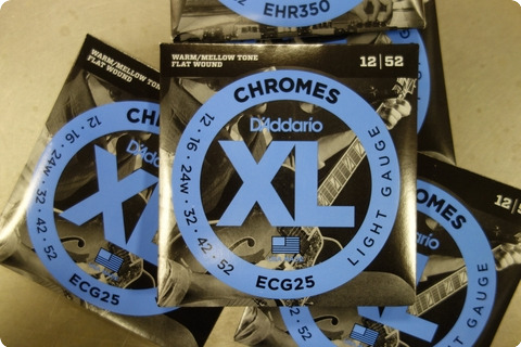 D'addario D'addario Ecg25 Chromes 12 52 Light Gauge Flatwound (4 Packs) + Free Ehr350