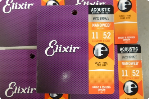 Elixir Elixir 11 52 Acoustic Guitar Strings Bronze Nanoweb ( 5 Sets)