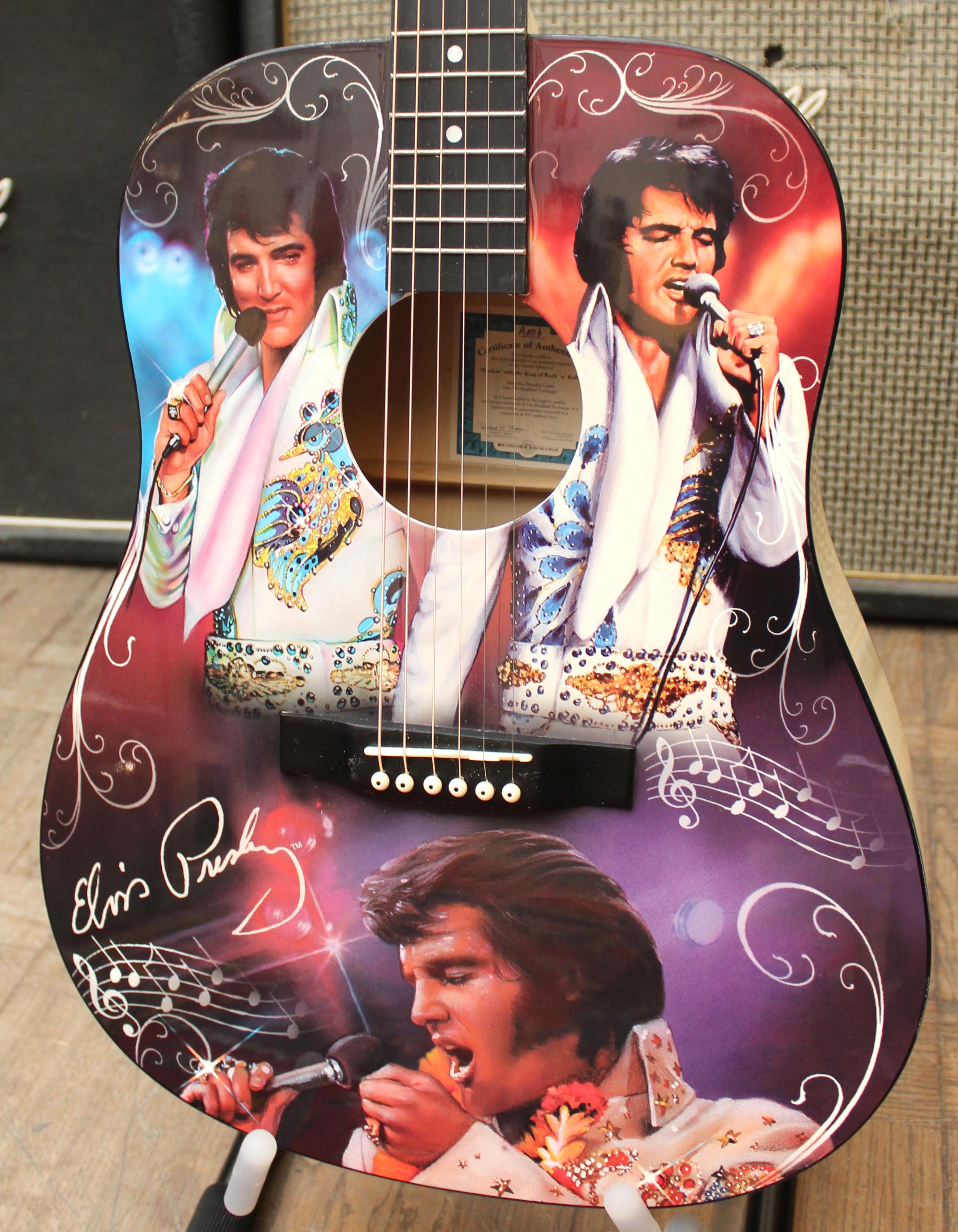 TCB Elvis Presley Graphics Collectible Model A0589 LEN Guitar For 