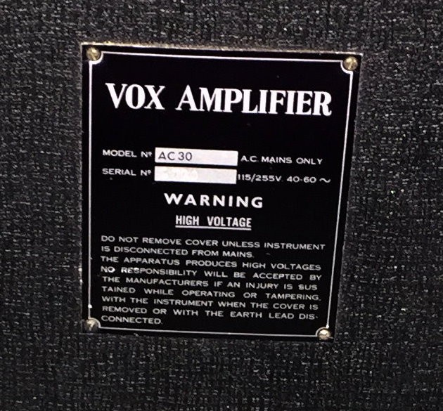 Vox AC30 1967 Amp For Sale Hendrix Guitars