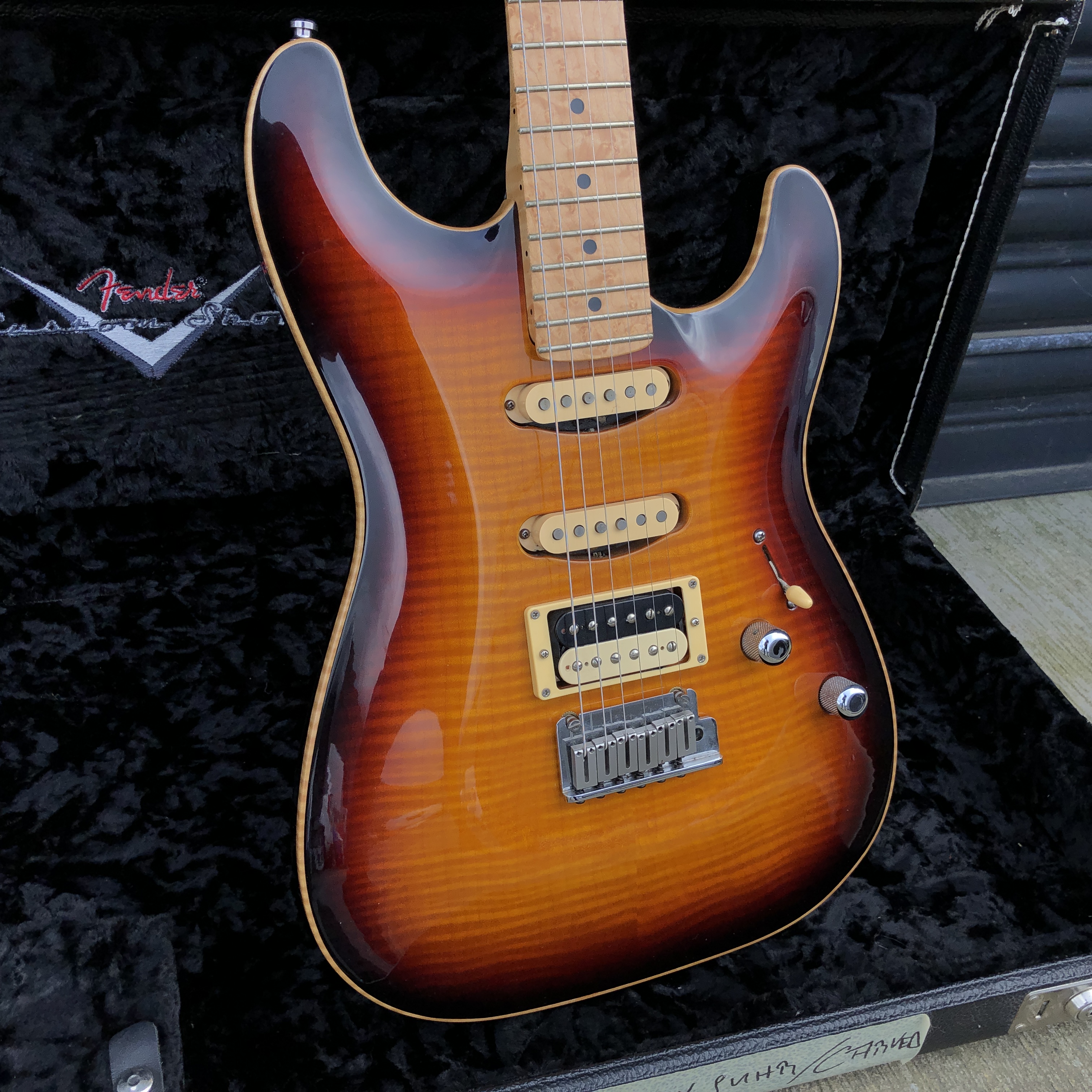 Fender Custom Shop Carved Top Stratocaster 1997 Sunburst Guitar For Sale Denmark Street Guitars 1600