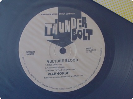 Warhorse Vulture Blood Thunderbolt Records / Thbl 004 1983